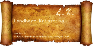 Landherr Krisztina névjegykártya